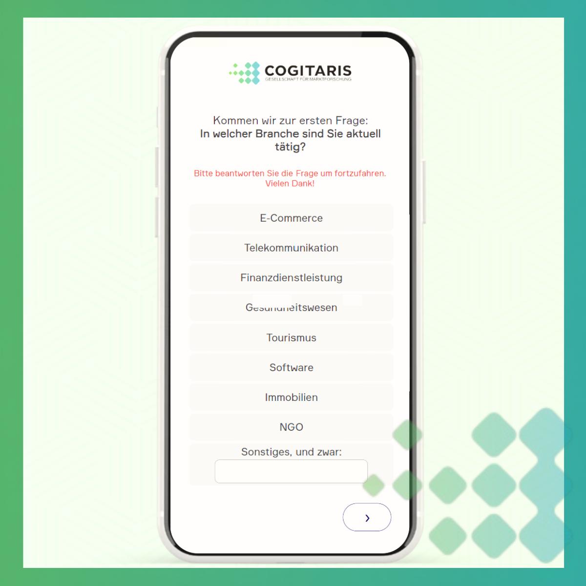 Screenshot Cogitaris Online-Befragung