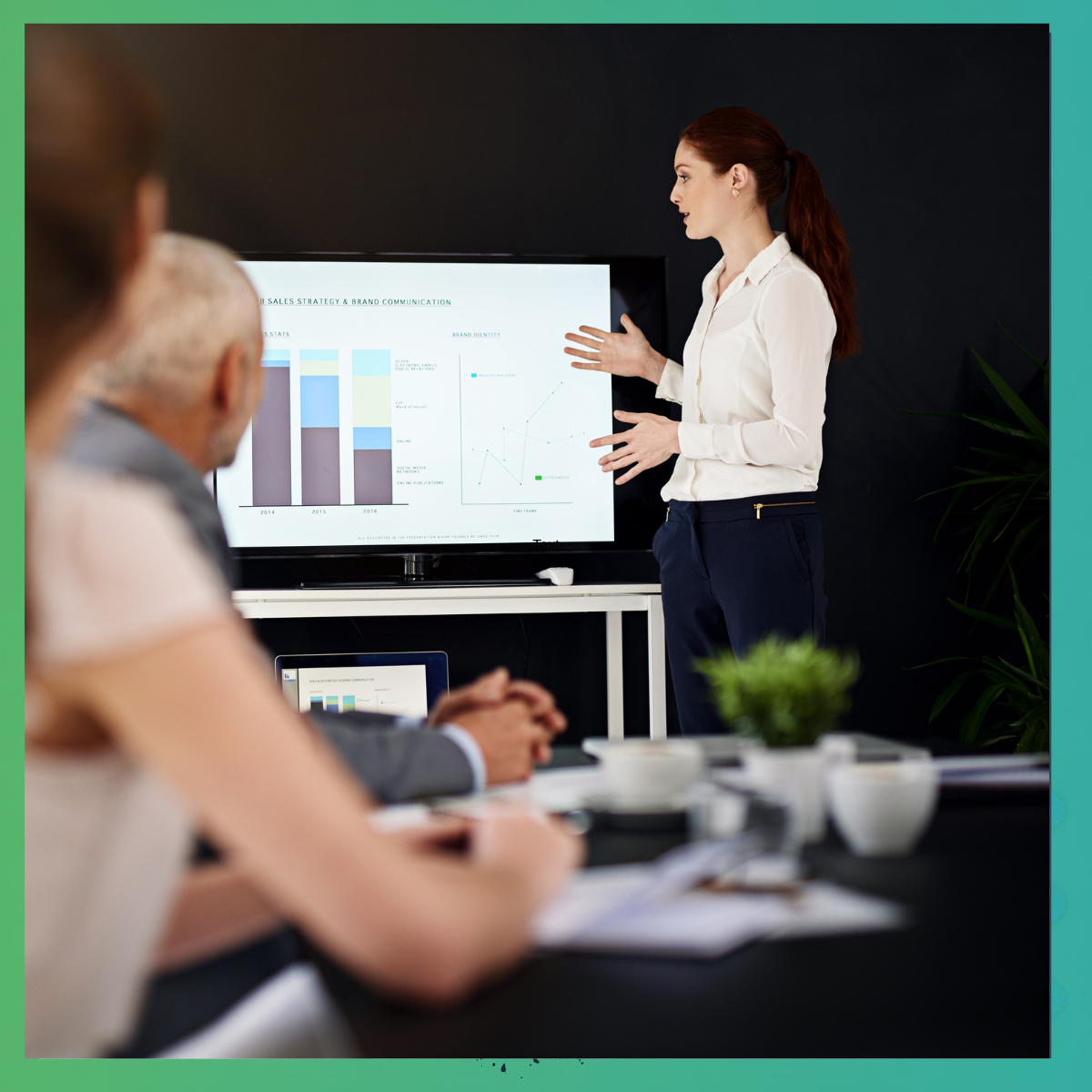 Eine klassische Präsentation vor anderen Teilnehmern